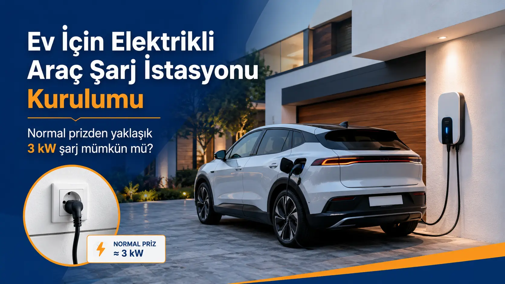 Ev için elektrikli araç şarj istasyonu kurulumu